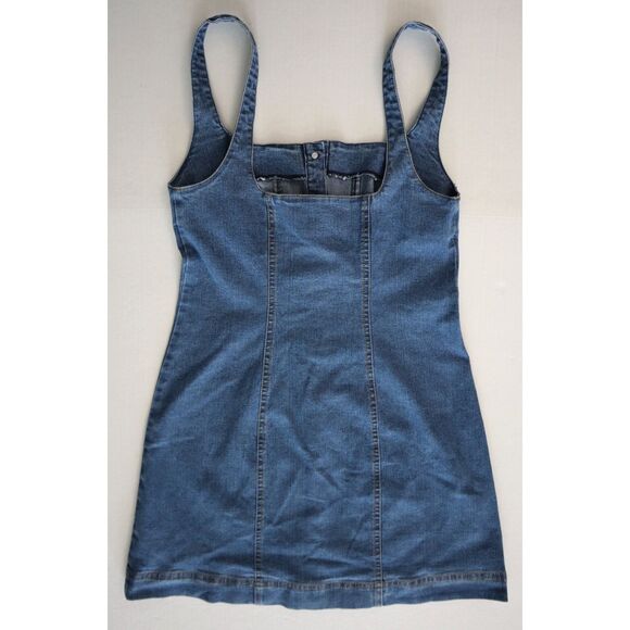 BDG Urban Outfitters Women's Sz M Blue Isla Denim Button-Front Shift Mini Dress - Picture 9 of 11